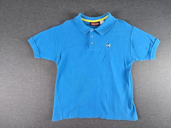 Bugle Boy Other - Vintage Bugle Boy Polo Shirt Boys Large Blue Embroidered Crest Cotton Knit